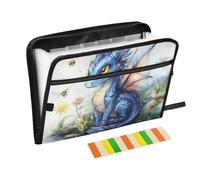 Office Supplies Folders 13 Pockets A4 Letter Size with Zipper Closure for File Pocket Folders Funny Dragon A River carpeta de