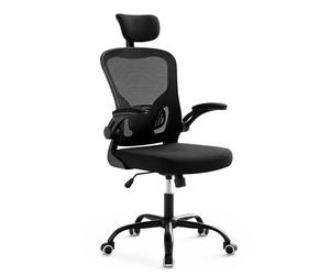 Office swivel desk chair PC chair ergonomic mesh back with head & lumbar support