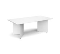 Office Table | Rectangular Boardroom Table 2400mm x 1000mm | White | White Arrow Head Legs | EB20WH
