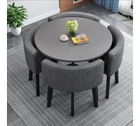 Office Table, Round Conference Coffee Table for Reception Room, Space-Saving Small Meeting Table, Ideal for Business Discussion and Collaboration, 80 x 80 x 75CM