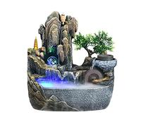 Office Tabletop Water Fountain with Cascading Rock Waterfall and Rockery Stream Zen Meditation Indoor Feature with Automatic Pump for Home Office Bedroom Desk Decoration Décor(Medium)