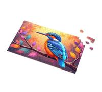 Office Tin Sign Colorful Bird On A Branch With Autumn Leaves Picture Puzzle Wall Signs Hot Beer Tin Sign(500PCS)