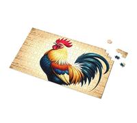 Office Tin Sign Colorful Rooster On Ancient Manuscript Background Picture Puzzle Wall Signs Hot Beer Tin Sign(300PCS)