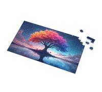 Office Tin Sign Colorful Tree Reflections In The Night Sky Picture Puzzle Wall Signs Hot Beer Tin Sign(500PCS)