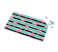 Office Tin Sign Flamingo Stripes: Tropical Pattern Picture Puzzle Wall Signs Hot Beer Tin Sign(300PCS)