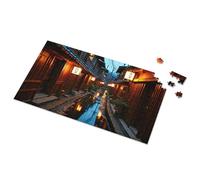 Office Tin Sign Japanese Lanterns Reflecting On A Quiet Street Picture Puzzle Wall Signs Hot Beer Tin Sign(500PCS)