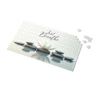 Office Tin Sign Mindfulness Lotus: Just Breathe Serenity Picture Puzzle Wall Signs Hot Beer Tin Sign(300PCS)