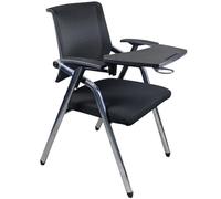 Office Training Chair, Foldable Computer Desk and Chair with Tablet arm Writing Board and cup Holder Metal Frame Backrest, Conference Room School Church Folding Office Chair, Light and Comfortable Fol