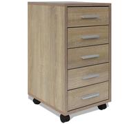 vidaXL Drawer Cabinet with Castors Concrete Grey Engineered Wood