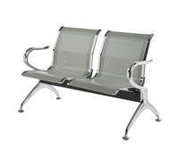 Office Waiting Room Chairs with Armrests 2-Seat Reception Benches in Steel for Airports Hospitals Banks - Guest Seating Solutions for Comfort and Durability