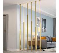 Office Wall Divider for Room Separation, Floor to Ceiling Partition with Metal Slats, No Drilling Required