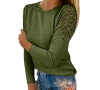 Office Wear for Women UK Long Sleeve Tops for Women UK Clearance Fashion Flower Cutout Shoulder Going Out Tops Retro Solid Color T Shirt Ladies Top Selling Items