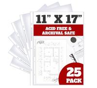 Office Werks 11x17 Sheet Protectors with 90 Microns Thick, Portrait View, Top Loading, Store or Display Paper, Photographs, Prints, and Documents, 25 Pack