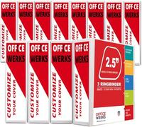 Office Werks 3 Ring Binder, Professional D Ring 2.5 Inch, 12 Presentation Folder for Standard Pages 8.5 x 11 with Pockets, Crystal Clear View White (12 Pack)