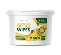 Office Wipes - 600 Heavy-Duty Lemon Scented Antibacterial Recyclable Wipes - Eliminates 99.9% of Germs - Perfect for Offices, Desks, Work Surfaces & Homes - Refillable Bucket