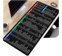 Office Word PPT Excel Shortcuts Cheat Sheet Mat for Windows,Keyboard Shortcut Mouse Pad Large Gaming Mouse Pad Desk Mat Office Software Excel Shortcuts Mousepad Size 35.4" x 15.7" (MS-Black)