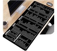Office Word PPT Excel Shortcuts Cheat Sheet Mat for Windows,Keyboard Shortcut Mouse Pad Large Gaming Mouse Pad Desk Mat Office Software Excel Shortcuts Mousepad Size 35.4" x 15.7" (WL-Black)