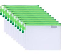 Office zip file bag, A5 Plastic Zip Wallet Folders, 10Pcs Zip File Bags, Zip Lock Wallets Zipper Pouches Folders, Zip Document Wallet Zip Folder, for School Office Travel Receipts Storage, Blue ( Colo