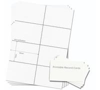OfficeGear A7 Card 8-up [25 sheets 200 Pack ]Perforated Printable Record Index Study Refill Cards 74x105mm 2.9x4.1inch on White A4 sheets 150gsm - Free Design Template