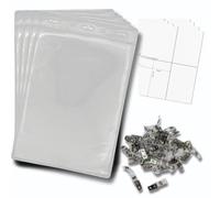 OfficeGear Event Badge Holder [50 Pack] Vertical Hanging Size A6 (4x6 inch 105x150mm) Plus Lapel Clips and Printable Inserts - Open Top for ID Cards Passports Delegate Exhibitor Visitor Badges
