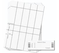 OfficeGear Event Tickets with Stub 10-up [50 Sheets - 500 Pack] 148.5x42mm Printable White A4 150gsm Micro-Perforated Card for Event Tickets, Raffle, Concert, Admission Incl Design Template