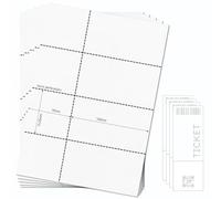 OfficeGear Event Tickets with Stub 4-up [55 Sheets - 220 Pack] 74x210mm Printable White A4 150gsm Micro-Perforated Card for Event Tickets, Raffle, Concert, Admission Incl Design Template