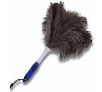 OfficeGear Genuine Ostrich Feather Duster PVC Handle - 8" | 20cm Office Desktop Household Dust Removal