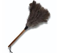 OfficeGear Genuine Ostrich Feather Duster Stained Wood Handle - 12" | 30cm Office Desktop Household Dust Removal