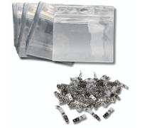 OfficeGear ID Badge Holder [100 Pack] Horizontal Hanging Size A7 (4x3 inch 150x74mm) Plus 100x Lapel Clips - Ziplock Closure for ID Cards Licences Delegate Exhibitor Visitor Badges