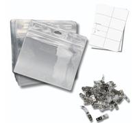 OfficeGear ID Badge Holder [50 Pack] Horizontal Hanging Size A7 (4x3 inch 150x74mm) Plus Lapel Clips and Printable Inserts Ziplock Closure for ID Cards Licences Delegate Exhibitor Visitor Badges