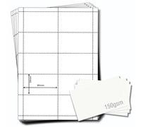 OfficeGear Name Badge Insert Cards Business Card ID Badges Refills (2500 Bulk Pack) 90x54mm - White A4 Printable Card 150 GSM - 250 Sheet 2500 Perforated Printable Cards