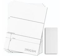 OfficeGear Premium DL Cards 3-up [25 Sheets - 75 Pack] 99mm x 210mm Perforated Printable 190gsm Cards for Flyers Compliment Slips Gift Vouchers Invitations with Free Downloadable Design Template