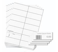 OfficeGear Shelf Edge Barcode Price Ticket Labels 14-up [25 Sheets - 350 Pack] 38x105mm Custom Printable A4 120gsm Card Micro-Perforated Non-Adhesive Merchandise Tag Includes Design Template