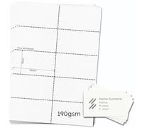 OfficeGear Thick Printable Business Cards 10-up (55 Sheets - 550 Pack) 59x105mm Perforated Custom Printable 190gsm Corporate Name Cards - Includes Design Template