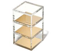 OfficeGoods Acrylic & Gold 3 Tier Organizer - Functional & Elegant Accessory Designed for Your Desk Office or Home - A Great Spot for All Your Little Bits (Gold/Square)