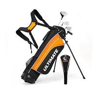 OFFICEJOY Junior Golf Clubs Set, Youth Golf Clubs w/Golf Stand Bag, 3# Fairway Wood, 7# & 9# Irons, Putter & Head Cover, Kids Complete Golf Club Set for Boys Girls Toddlers