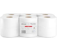 Officely 2 Ply Mini Jumbo Toilet Toilet Rolls, 76mm Core, FSC Certified Virgin Soft Paper, 150m per roll - Pack of 12