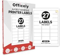 Officely A4 Self Adhesive Address Printer Labels (27 Per Sheet)