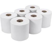 Officely Centrefeed White Rolls - 2 Ply Heavy Duty Industrial Towels - 150 Metres (Pack of 6)