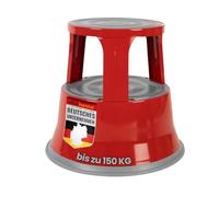 OfficeMarshal Rolling Stool Elephant Base Steel Red