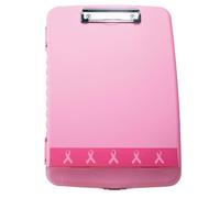 Officemate Breast Cancer Awareness Slim Clipboard Box, Pink, 1 Clipboard Box (08925)