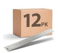 Officemate Classic Stainless Steel Metal Ruler, 15 inches with Metric Measurements, Silver, 15 L x 1.25 W, 12 Pack (666120)