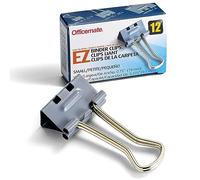 Officemate EZ Binder Clips, Small Size, 12/Box, Gray (99220)