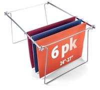 Officemate Hanging File Frames, Letter Size, Steel, 6 Pack (98620), Silver