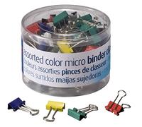 OfficemateOIC Micro Binder Clips, Assorted Colors, 100 Clips per Tub (31023)