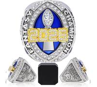 Officentra Fantasy Football Ring 2025 with with High-Grade Gift Box League FFL Champion Trophy Rings Premium Award for Winner, 8-C57MM, Alumide, Zircon