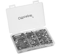 Officepal Premium Quality 4-Size Pack of Safety Pins- Top 250-Count - Durable, Rust-Resistant Nickel Plated Steel Set- Best Sewing Accessories Kit for Baby Clothing, Crafts, Arts (4-Size S)