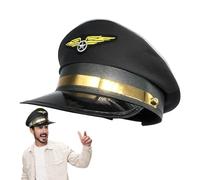 Officer Cockpit Garment - Captain Cap Men, Commercial Voyager Voyage Accessory, Realistic Wing Symbol Decorative Trim | Professional Commander Gear For Sky High Performance Carnival Parade