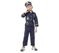 Officer Costume for Kids, Cop Outfit Set with Toy Accessories, Halloween Costumes Boys Baby Boy 5 Piece
