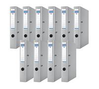OFFICER PRODUCTS A4 5cm 10-Pack Grey Plastic Cover PP/Carton Folder with Lever and Reinforced Finger Hole